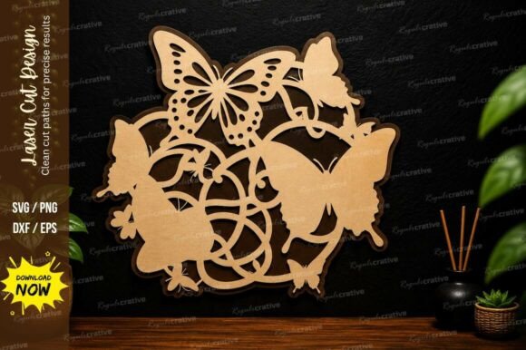 Butterfly Circle Art Laser Cut SVG: A Versatile Design for Creative Projects
