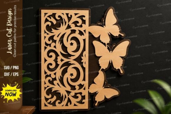 Butterfly Lace Panel Laser Cut Svg File