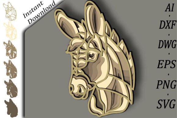 Cute Donkey Multilayer Svg 3D Layered: A Versatile Digital Design for Creative Projects