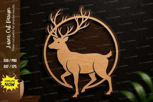Deer Silhouette SVG Laser Cut Wildlife: A Versatile Design for Creative and Professional Use