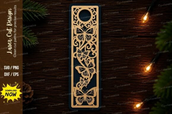Floral Bookmark Laser Cut SVG Elegant