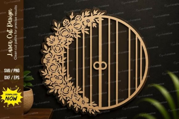 Floral Round Gate Laser Cut SVG Design: A Versatile Tool for Creative Projects