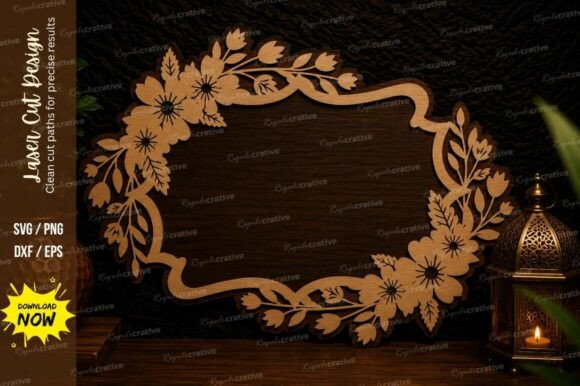 Floral Vintage Frame Laser Cut SVG: A Timeless Design for Modern Creators