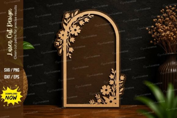 Floral Window Ornament SVG Laser Cut Svg