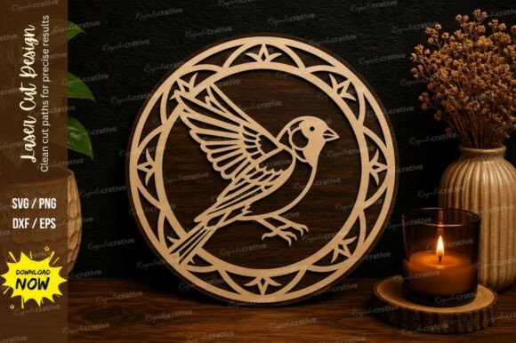 Flying Bird Mandala SVG Laser Cut Svg: A Versatile Design for Creative Projects