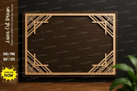 Geometric Rectangle Frame Laser Cut SVG: A Versatile Design for Precision Projects