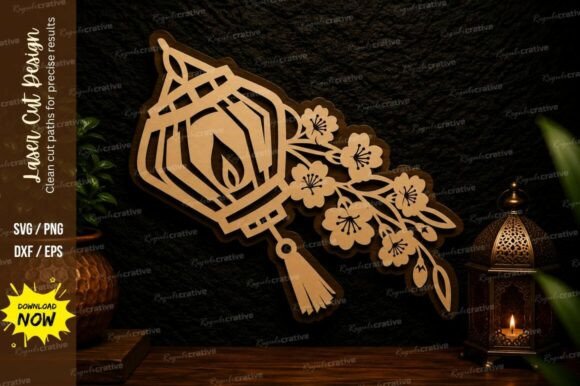 Hanging Lantern Floral Laser Cut Svg: A Versatile Design for Modern Creators