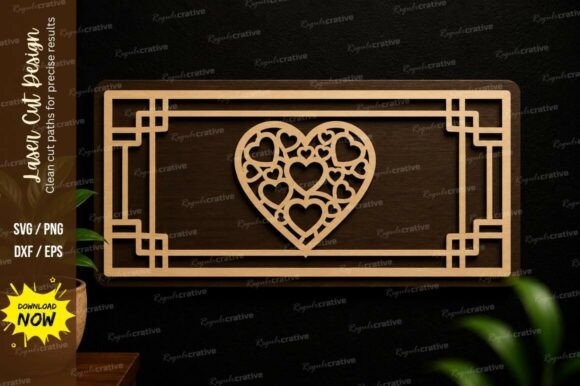 Heart Frame Border Laser Cut SVG Design for Creative Projects