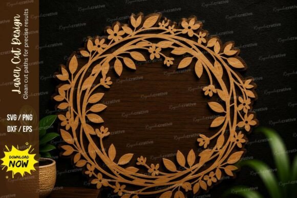 Leaf Wreath Frame Laser Cut SVG Leaf: A Versatile Design for Modern Creators