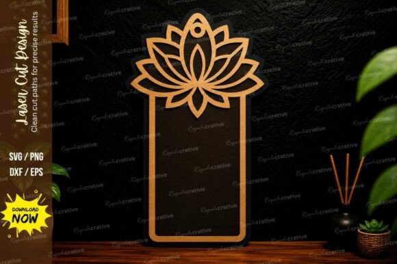Lotus Frame Border Laser Cut SVG Design: Premium Quality for Precision Cutting