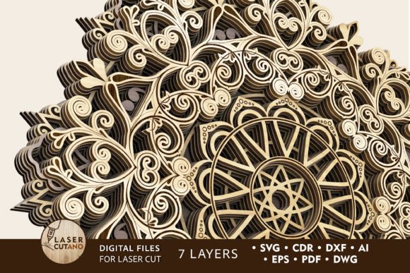 Mandala Wooden Wall Art Template