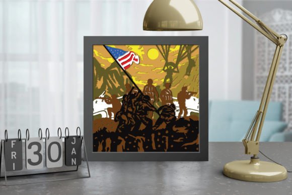 Military Shadow Box SVG Template