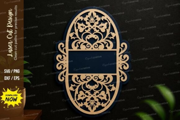 Oval Floral Frame SVG Laser Cut Wall: A Versatile Design for Creative Projects
