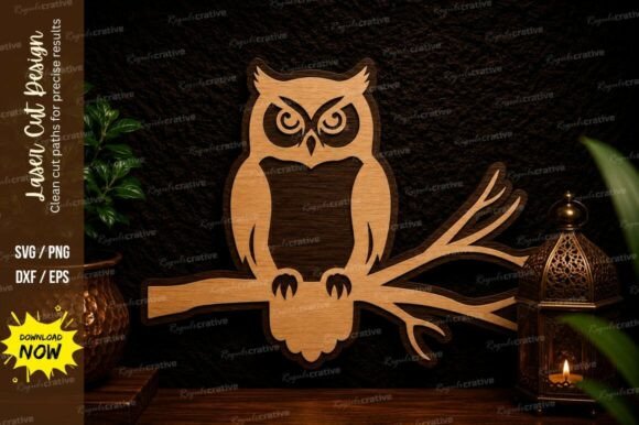 Owl Perch Laser Cut SVG Design