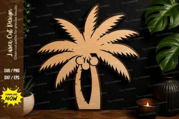 Palm Tree Tropical Design Laser Cut Svg for Creative Projects