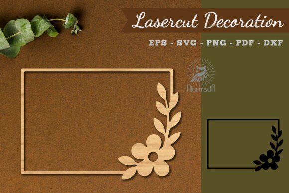 Rectangle Floral Frame Lasercut: A Versatile Design Asset for Creative Projects