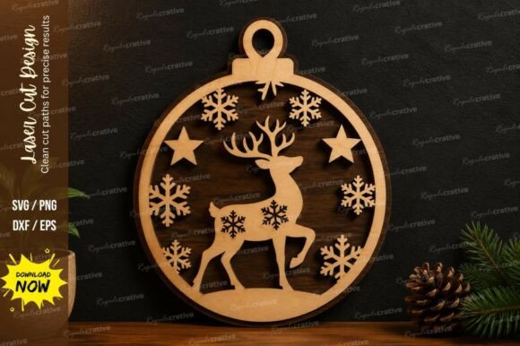 Reindeer Snowflake Ornament Laser Cut: A Versatile Design for Creative Projects