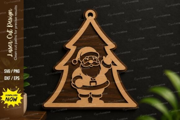 Santa Christmas Tree Laser Cut SVG: A Versatile Design for Creative Projects