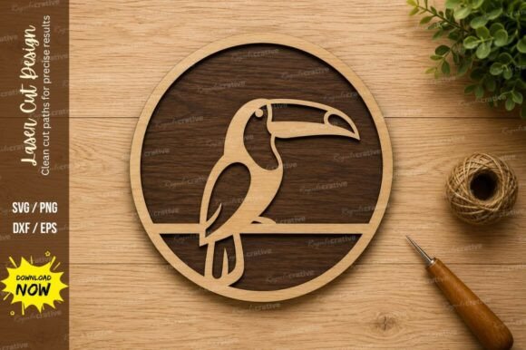 Toucan Bird Circle Laser Cut SVG Design: A Versatile and Precise Cutting Solution